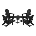 WestinTrends Malibu 5-Piece HDPE Adirondack Chair Outdoor Patio Square Table Conversation Set