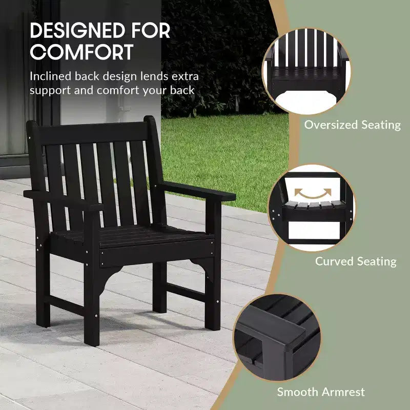 WestinTrends Malibu Set di 3 Sedie da Giardino Adirondack in HDPE con Tavolino Laterale Quadrato Adirondack per Esterni