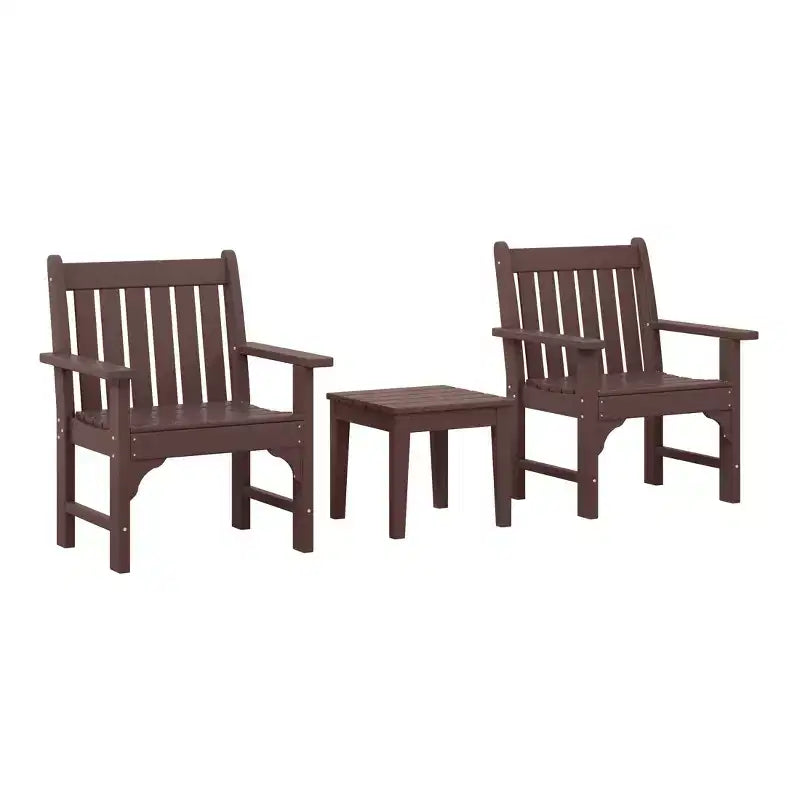 WestinTrends Malibu Set di 3 Sedie da Giardino Adirondack in HDPE con Tavolino Laterale Quadrato Adirondack per Esterni