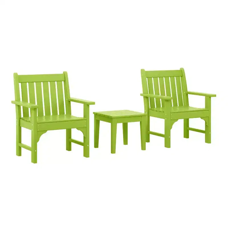 WestinTrends Malibu Set di 3 Sedie da Giardino Adirondack in HDPE con Tavolino Laterale Quadrato Adirondack per Esterni