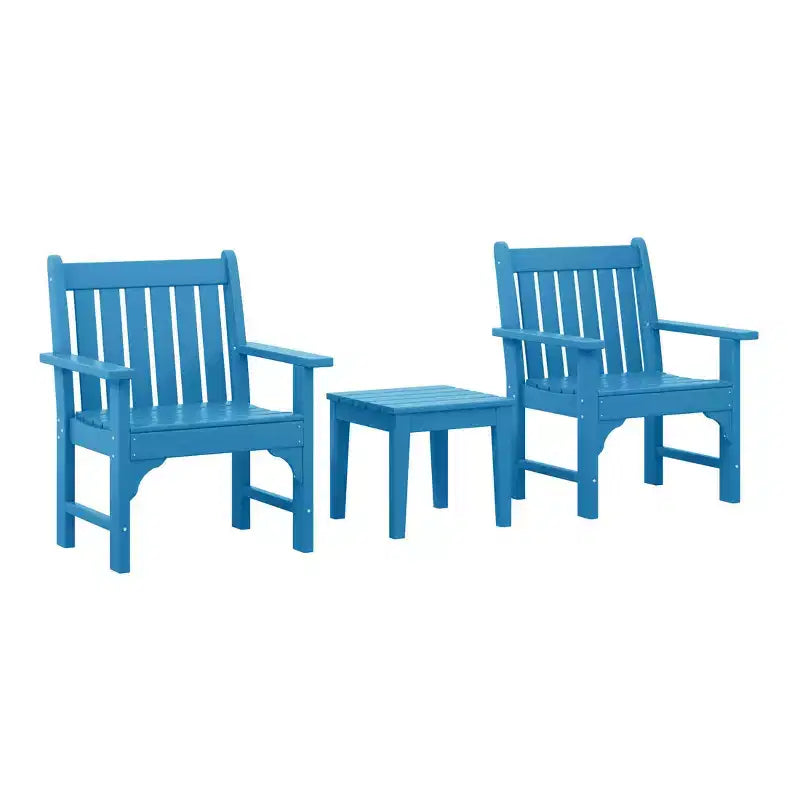 WestinTrends Malibu Set di 3 Sedie da Giardino Adirondack in HDPE con Tavolino Laterale Quadrato Adirondack per Esterni