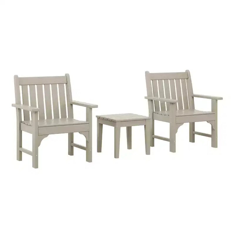 WestinTrends Malibu Set di 3 Sedie da Giardino Adirondack in HDPE con Tavolino Laterale Quadrato Adirondack per Esterni