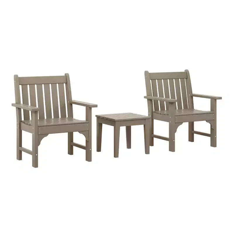 WestinTrends Malibu Set di 3 Sedie da Giardino Adirondack in HDPE con Tavolino Laterale Quadrato Adirondack per Esterni