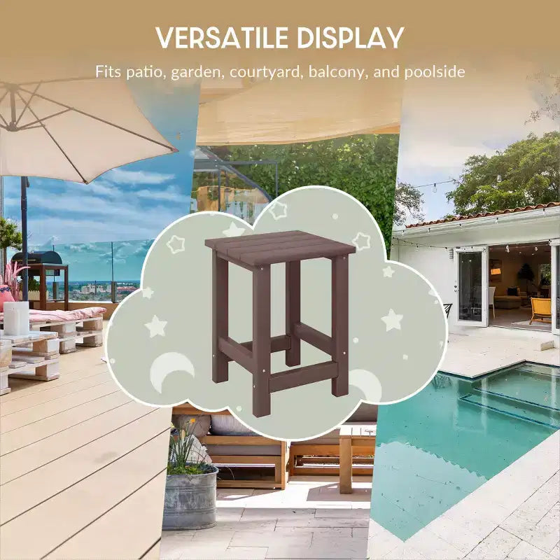 WestinTrends Malibu Arredamento da Esterno per Bambini, Tavolino Quadrato con Sedia Adirondack in HDPE