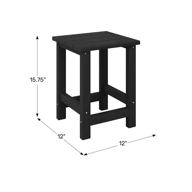 WestinTrends Malibu Arredamento da Esterno per Bambini, Tavolino Quadrato con Sedia Adirondack in HDPE