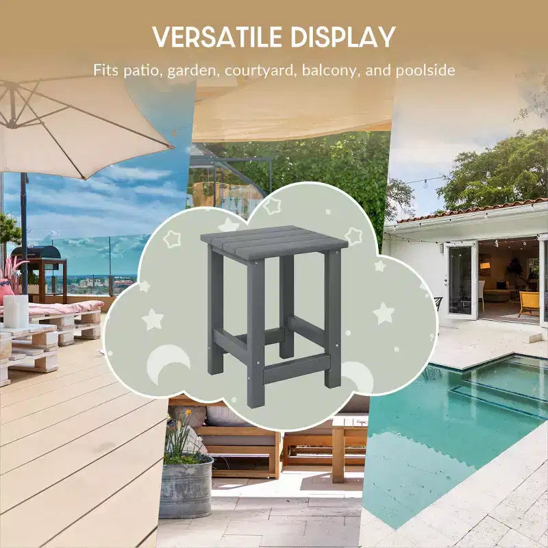 WestinTrends Malibu Arredamento da Esterno per Bambini, Tavolino Quadrato con Sedia Adirondack in HDPE