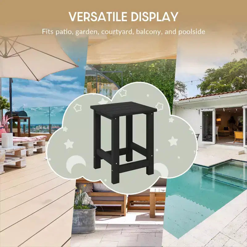 WestinTrends Malibu Arredamento da Esterno per Bambini, Tavolino Quadrato con Sedia Adirondack in HDPE