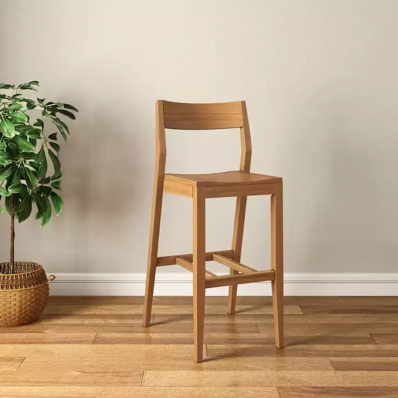 Plank+Beam Counter Height Chair, 44 Solid Wood Dining Chair for Kitchen Island, Breakfast Barstool Seating