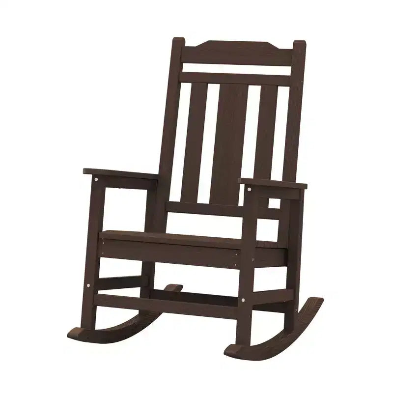 Hyleory Fauteuil à bascule moderne en résine PEHD, Chaise Adirondack extérieure extra large