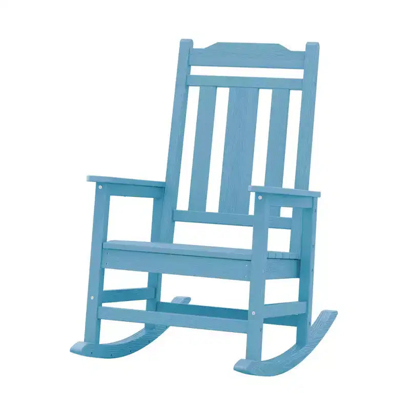 Hyleory Fauteuil à bascule moderne en résine PEHD, Chaise Adirondack extérieure extra large