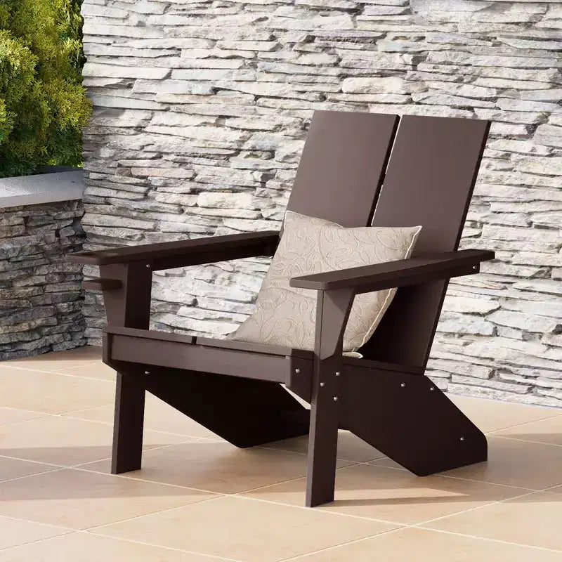 WestinTrends Riviera Sedia Adirondack moderna da esterno in HDPE con portabicchieri, bianca