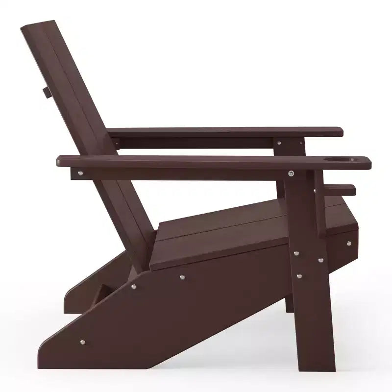WestinTrends Riviera Sedia Adirondack moderna da esterno in HDPE con portabicchieri, bianca