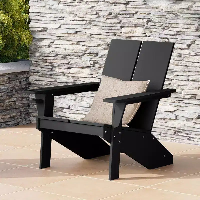 WestinTrends Riviera Sedia Adirondack moderna da esterno in HDPE con portabicchieri, bianca