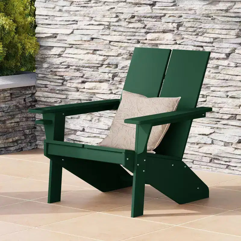 WestinTrends Riviera Sedia Adirondack moderna da esterno in HDPE con portabicchieri, bianca