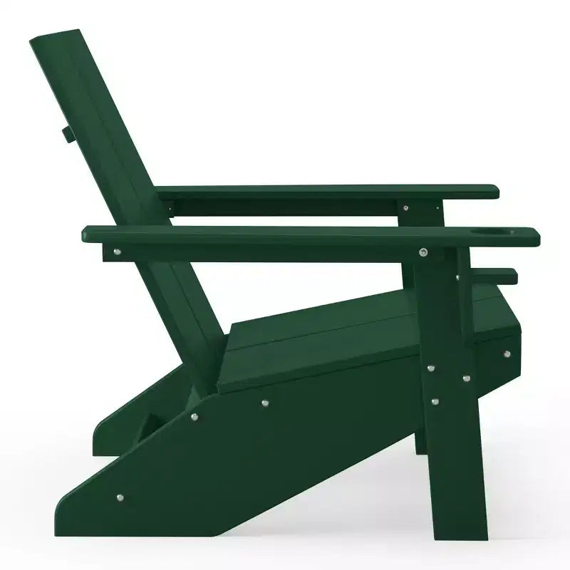 WestinTrends Riviera Sedia Adirondack moderna da esterno in HDPE con portabicchieri, bianca
