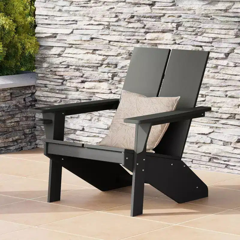 WestinTrends Riviera Sedia Adirondack moderna da esterno in HDPE con portabicchieri, bianca