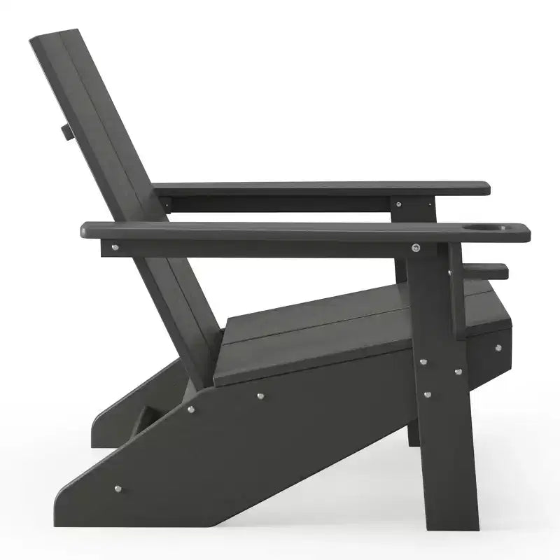 WestinTrends Riviera Sedia Adirondack moderna da esterno in HDPE con portabicchieri, bianca