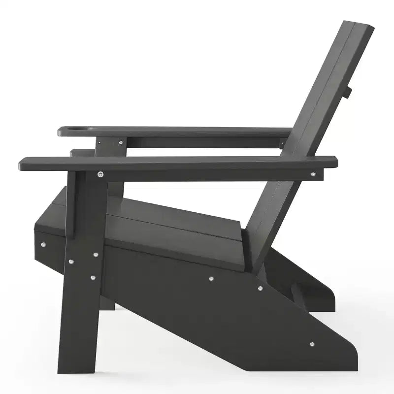 WestinTrends Riviera Sedia Adirondack moderna da esterno in HDPE con portabicchieri, bianca