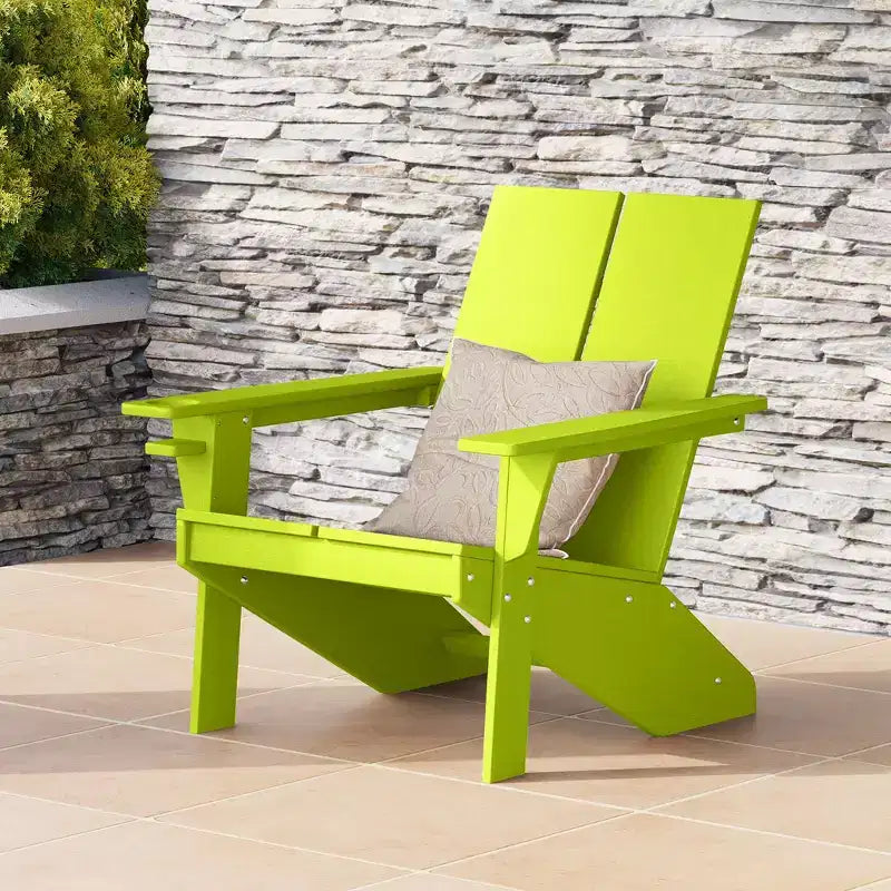 WestinTrends Riviera Sedia Adirondack moderna da esterno in HDPE con portabicchieri, bianca