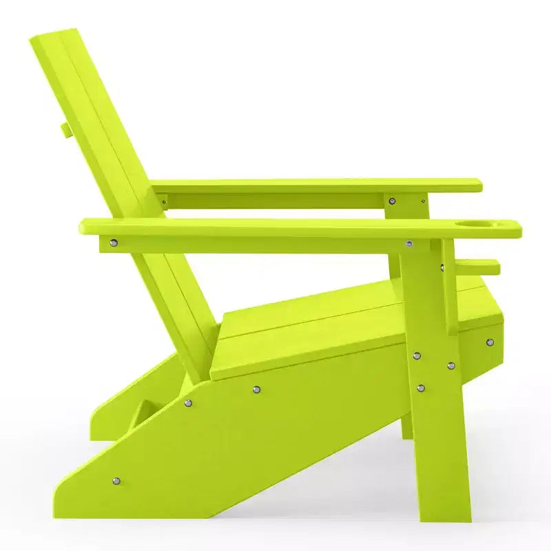WestinTrends Riviera Sedia Adirondack moderna da esterno in HDPE con portabicchieri, bianca