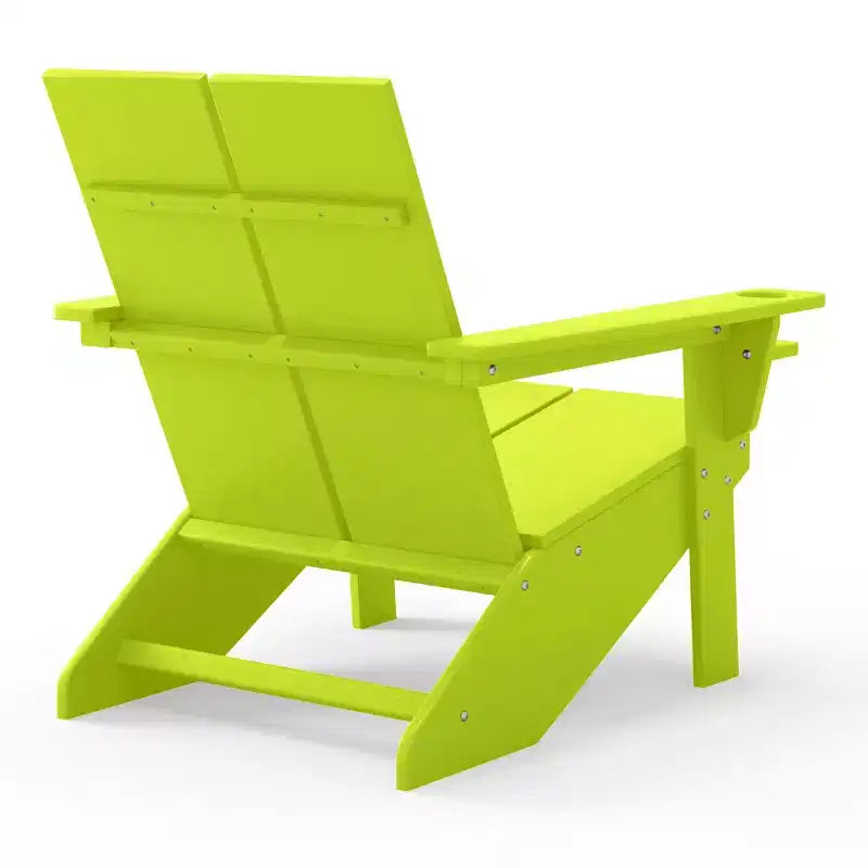 WestinTrends Riviera Sedia Adirondack moderna da esterno in HDPE con portabicchieri, bianca