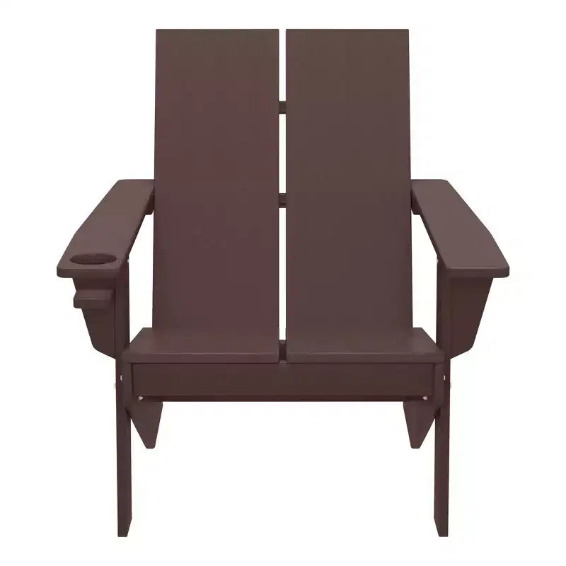WestinTrends Riviera Sedia Adirondack moderna da esterno in HDPE con portabicchieri, bianca