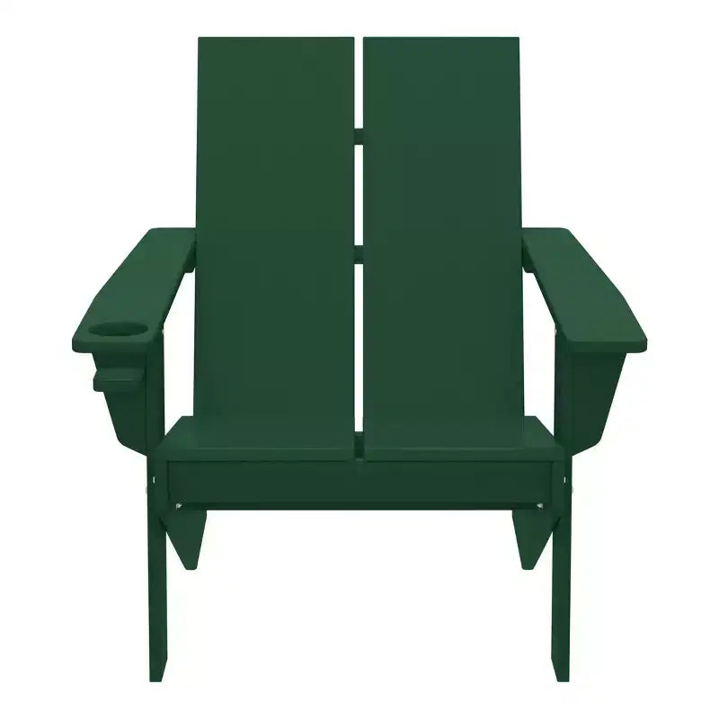 WestinTrends Riviera Sedia Adirondack moderna da esterno in HDPE con portabicchieri, bianca