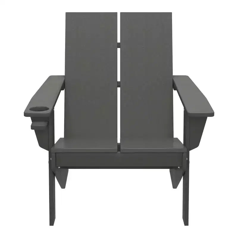 WestinTrends Riviera Sedia Adirondack moderna da esterno in HDPE con portabicchieri, bianca