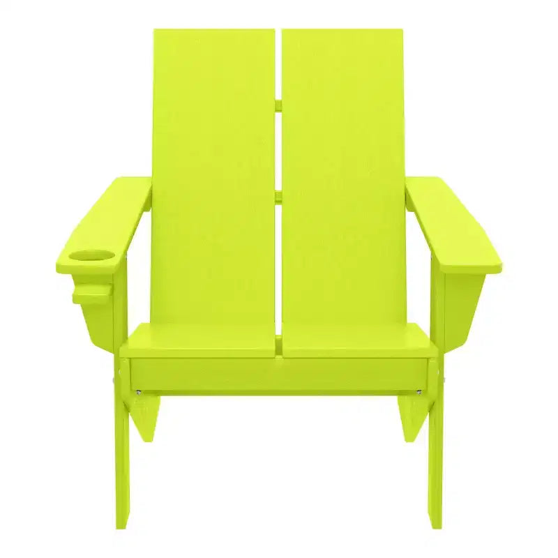 WestinTrends Riviera Sedia Adirondack moderna da esterno in HDPE con portabicchieri, bianca