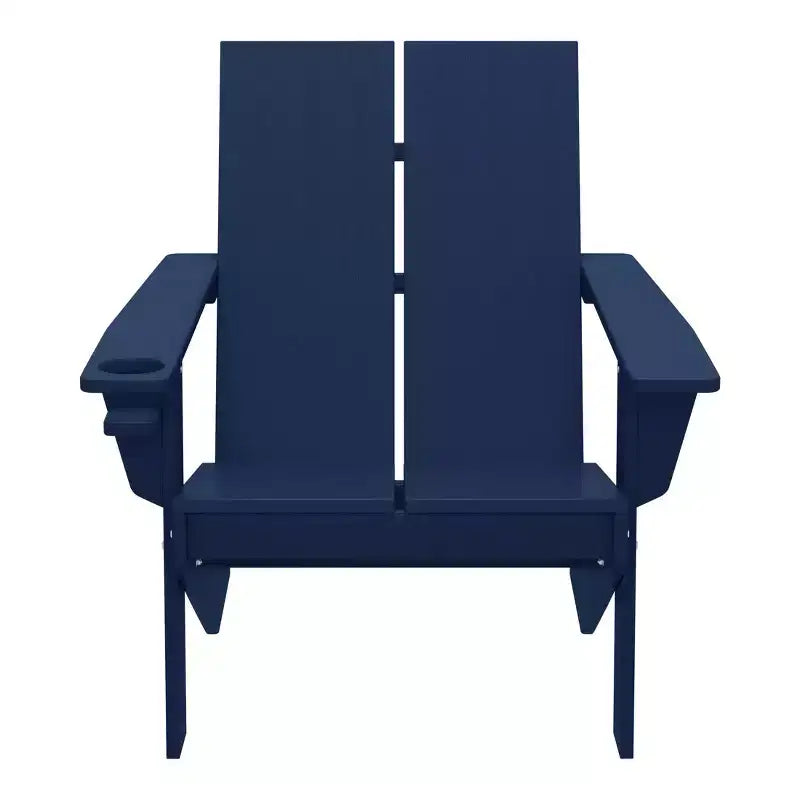WestinTrends Riviera Sedia Adirondack moderna da esterno in HDPE con portabicchieri, bianca