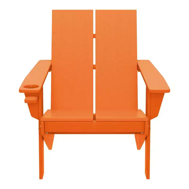 WestinTrends Riviera Sedia Adirondack moderna da esterno in HDPE con portabicchieri, bianca