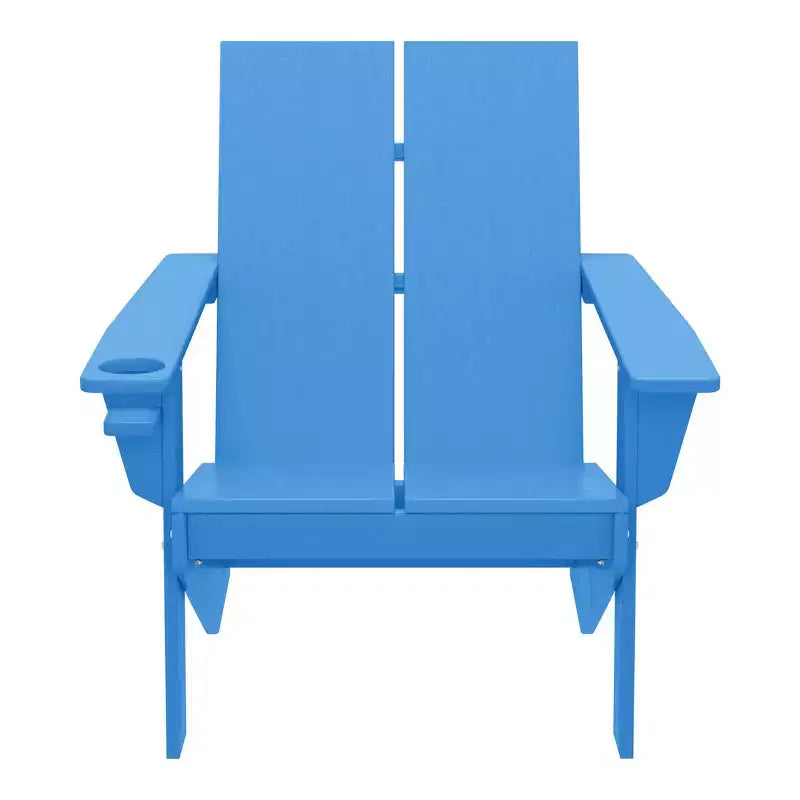 WestinTrends Riviera Sedia Adirondack moderna da esterno in HDPE con portabicchieri, bianca