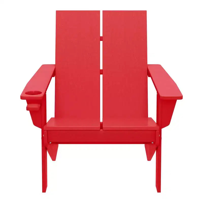 WestinTrends Riviera Sedia Adirondack moderna da esterno in HDPE con portabicchieri, bianca