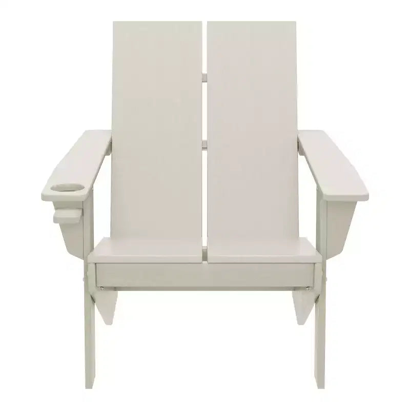 WestinTrends Riviera Sedia Adirondack moderna da esterno in HDPE con portabicchieri, bianca