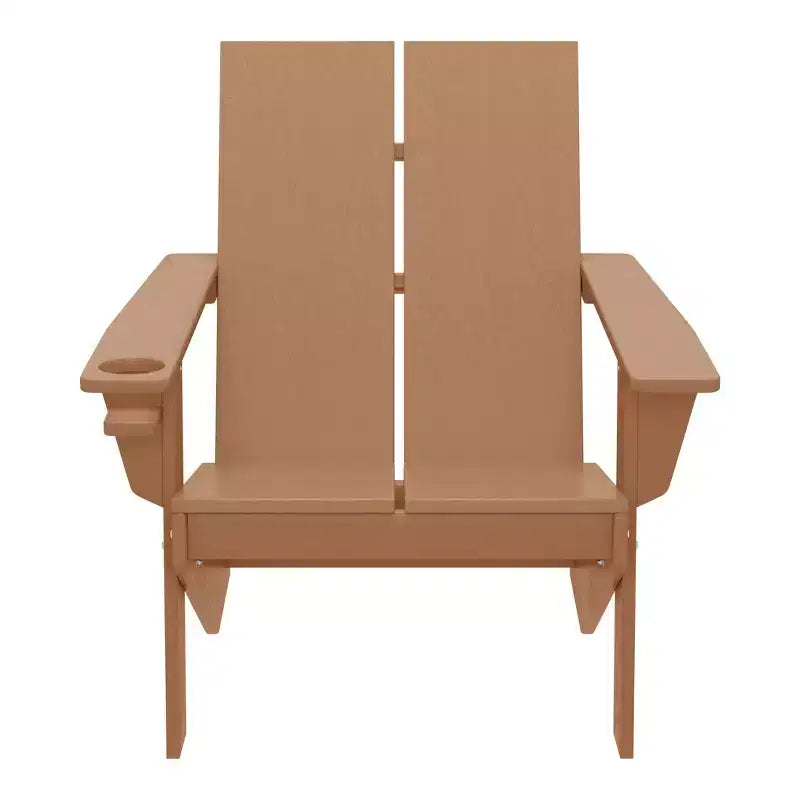 WestinTrends Riviera Sedia Adirondack moderna da esterno in HDPE con portabicchieri, bianca