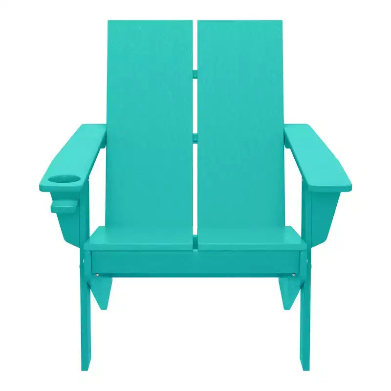 WestinTrends Riviera Sedia Adirondack moderna da esterno in HDPE con portabicchieri, bianca