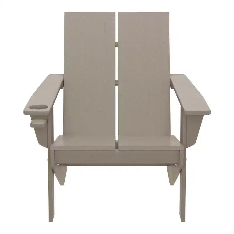 WestinTrends Riviera Sedia Adirondack moderna da esterno in HDPE con portabicchieri, bianca