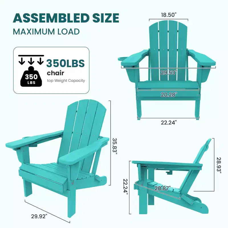Set da conversazione per esterno a 5 pezzi con 2 pouf pieghevoli, tavolino d'appoggio a due livelli e 2 sedie Adirondack da giardino in plastica regolabili