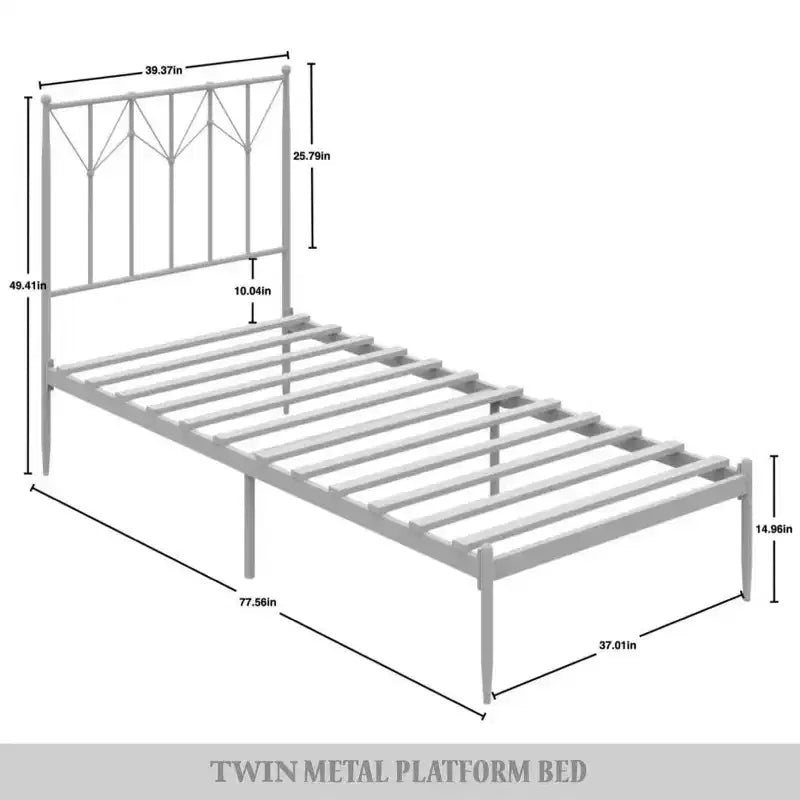 Letto a piattaforma in metallo
