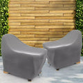 KHOMO GEAR Set of 2 Adirondack Patio Chair Covers  Gray, Durable, Weatherproof, UV Resistant, Protection from Rain & Dust