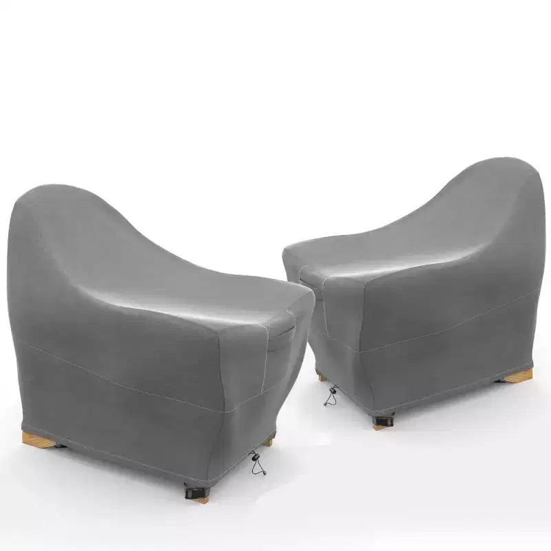 KHOMO GEAR Set di 2 Coperture per Sedia Adirondack da Giardino Grigie, Durevoli, Resistenti alle Intemperie, Resistenti ai Raggi UV, Protezione da Pioggia e Polvere