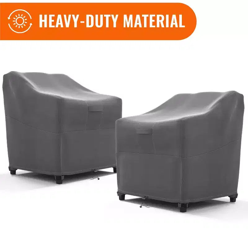KHOMO GEAR Set di 2 Coperture per Sedia Adirondack da Giardino Grigie, Durevoli, Resistenti alle Intemperie, Resistenti ai Raggi UV, Protezione da Pioggia e Polvere