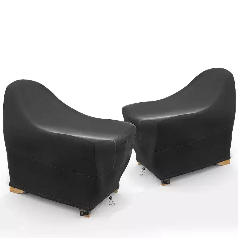 KHOMO GEAR Lot de 2 housses de chaise de terrasse Adirondack Noires, Durables, Résistantes aux intempéries et aux UV, Protection contre la pluie et la poussière