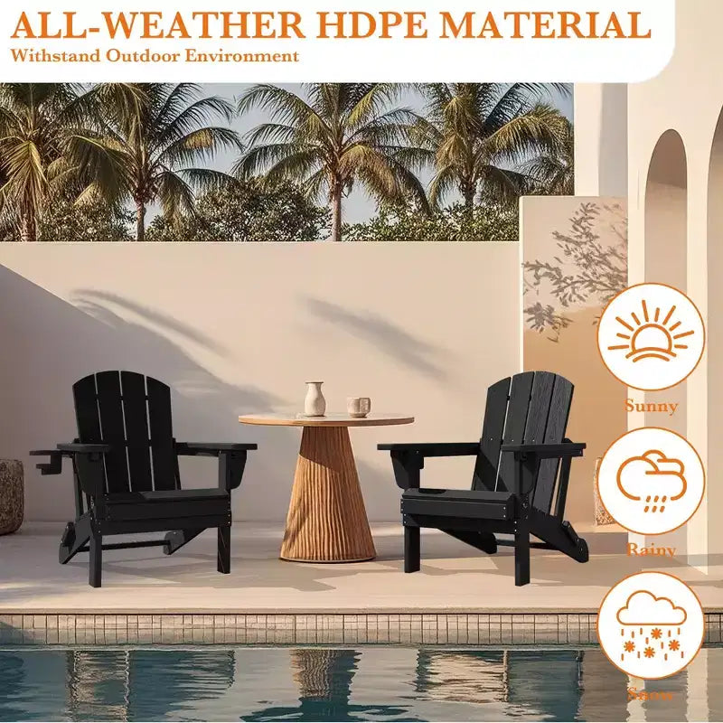 Sedia Adirondack Hyleory Regolabile in HDPE con Schienale Ergonomico