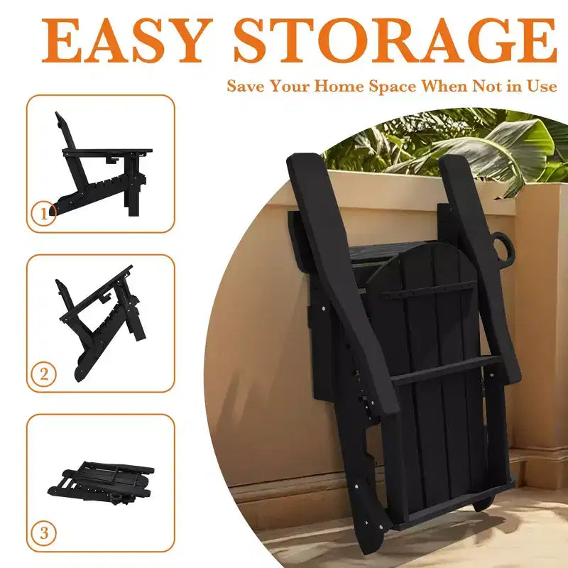 Sedia Adirondack Hyleory Regolabile in HDPE con Schienale Ergonomico