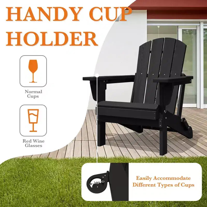 Sedia Adirondack Hyleory Regolabile in HDPE con Schienale Ergonomico