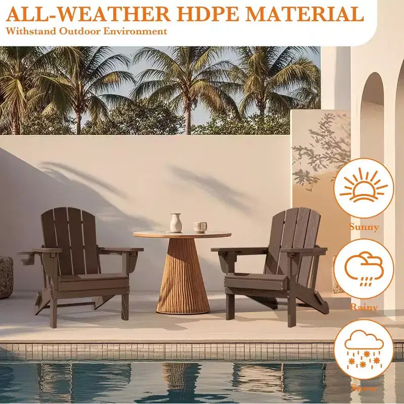 Sedia Adirondack Hyleory Regolabile in HDPE con Schienale Ergonomico