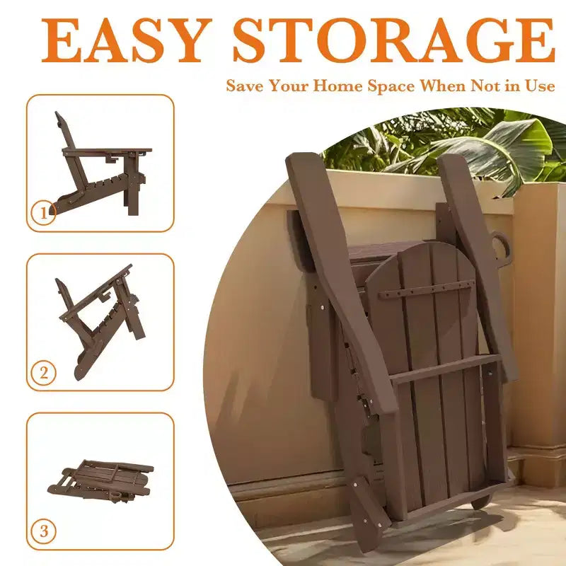 Sedia Adirondack Hyleory Regolabile in HDPE con Schienale Ergonomico