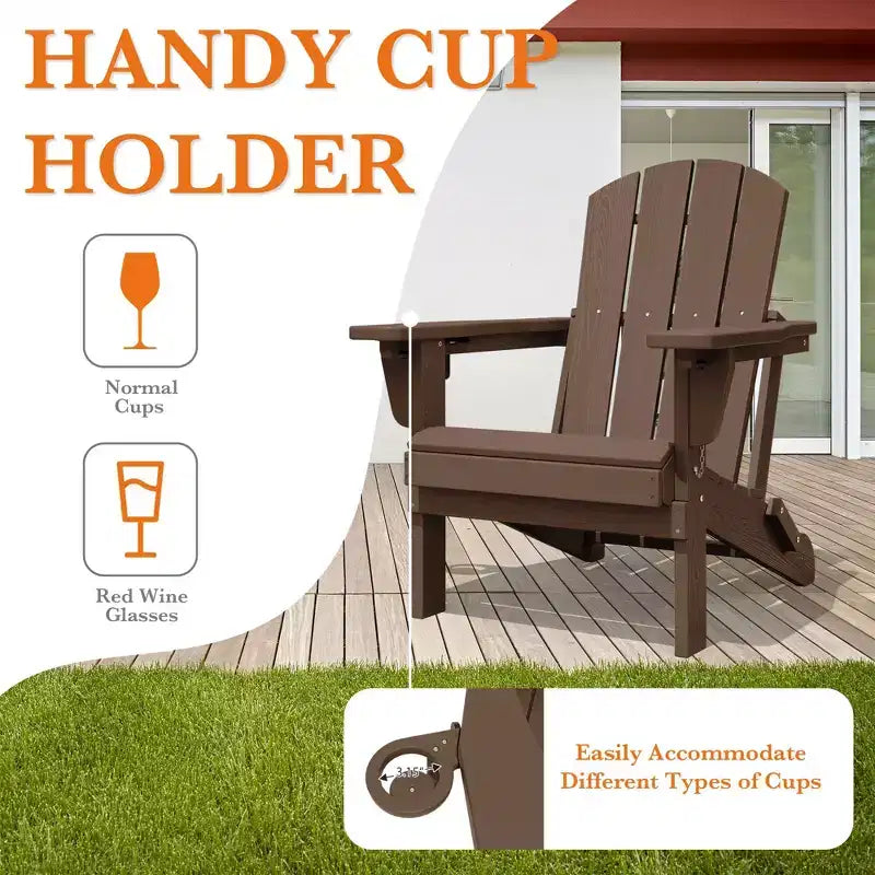 Sedia Adirondack Hyleory Regolabile in HDPE con Schienale Ergonomico