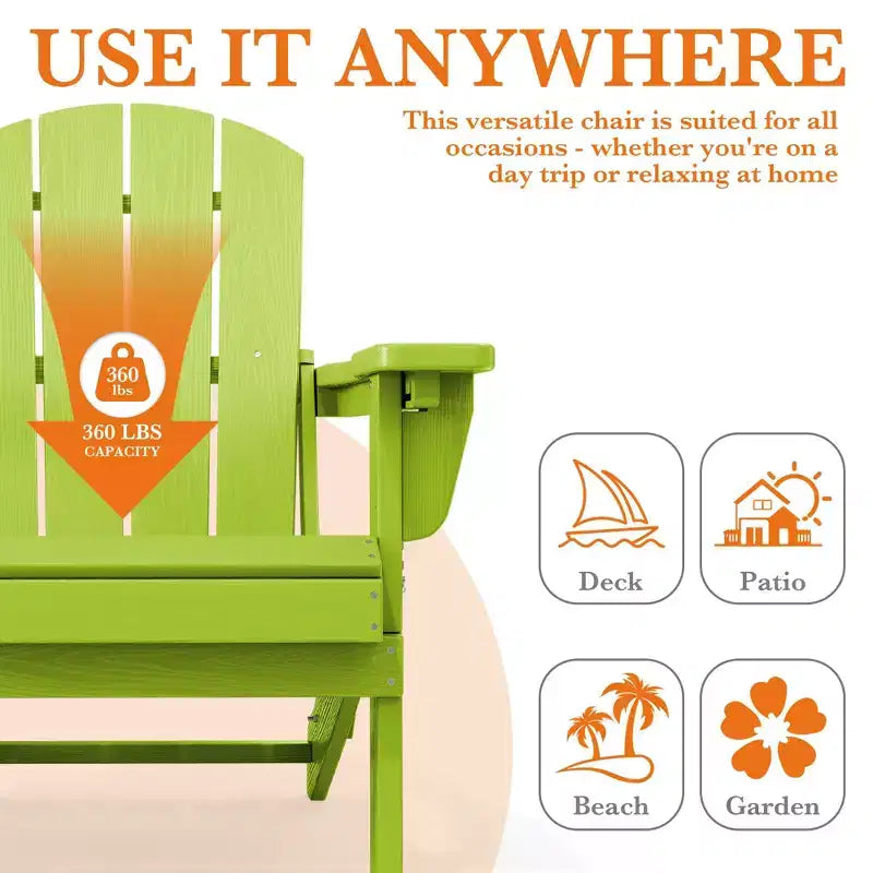 Sedia Adirondack Hyleory Regolabile in HDPE con Schienale Ergonomico